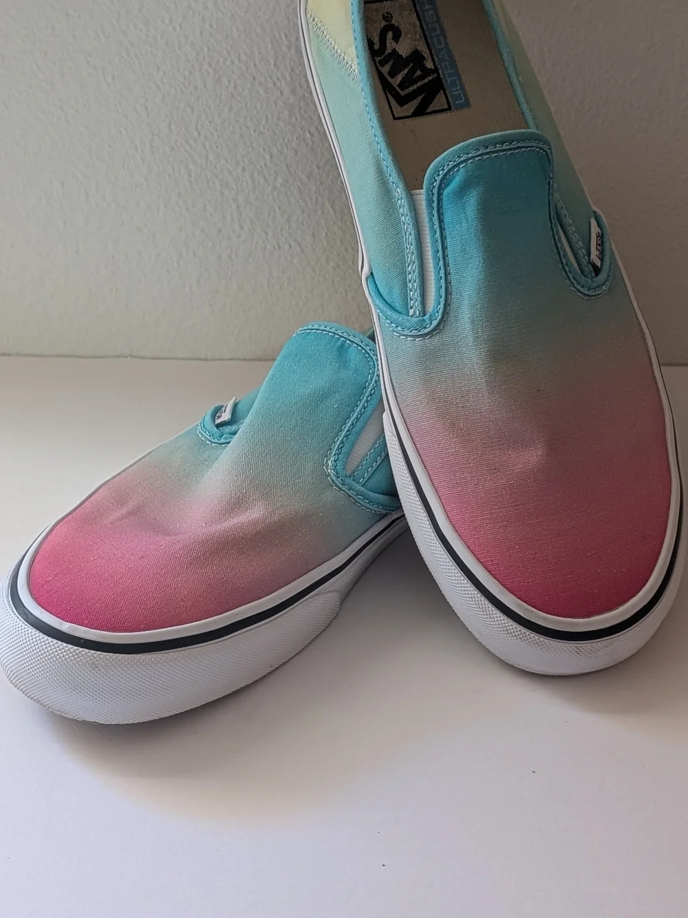 Vans Slip-On Sneakers - Turquoise to Pink Ombre